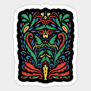 Art Nouveau Folk Art Style Sticker